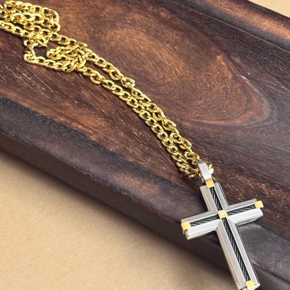 Stainless Steel Cross Pendant Necklace